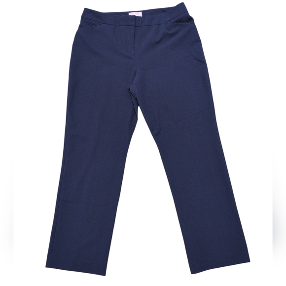 Chico's Navy Blue Slacks Work Or Dress Pants Straight Leg Size 1.5 Short - Picture 1 of 10